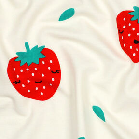 Sweatshirt gratté Fraises | by Poppy – écru/rouge feu, 