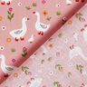 Popeline coton Oies dans un pré – rose,  thumbnail number 4
