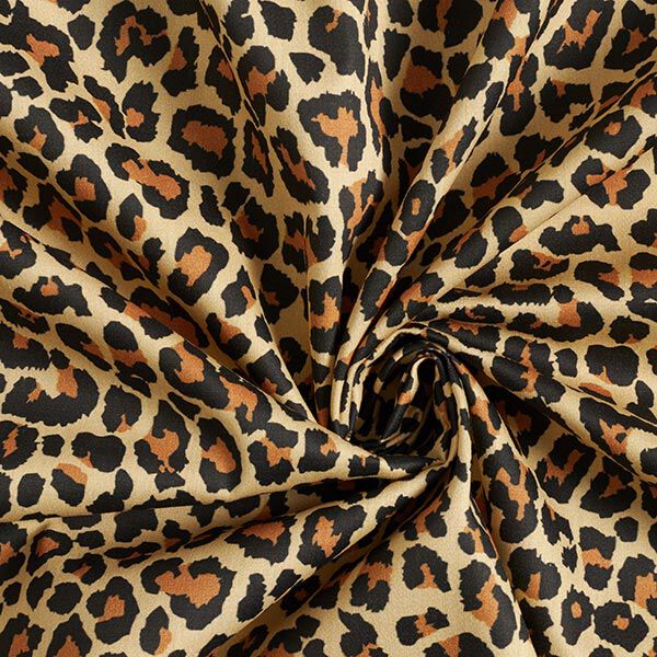 Tissu de décoration Satin de coton Motif léopard – marron,  image number 3