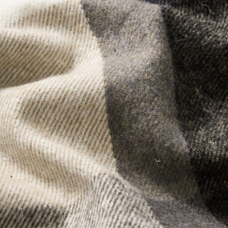 Tissu pour manteau Coton mélangé Tartan, gros carreaux – beige clair/argent ancien, image number 2