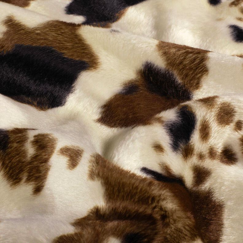 Imitation Fourrure d'Animal vache – marron/blanc,  image number 2