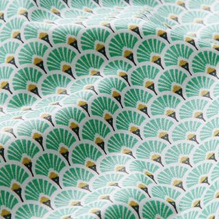 Coton enduit Petit éventail – vert pastel, 
