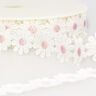Ruban dentelle Marguerites – blanc/rose,  thumbnail number 1