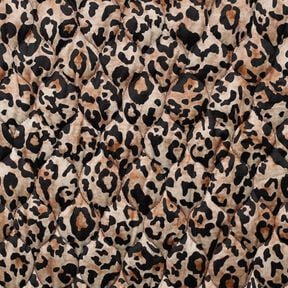 Tissu matelassé Impression numérique léopard – marron clair/noir, 
