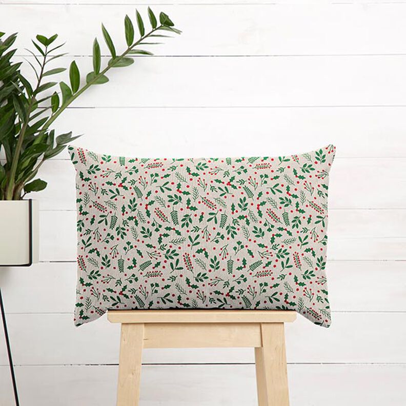 Tissu de décoration Semi-panama Gui classique – beige/vert, image number 8