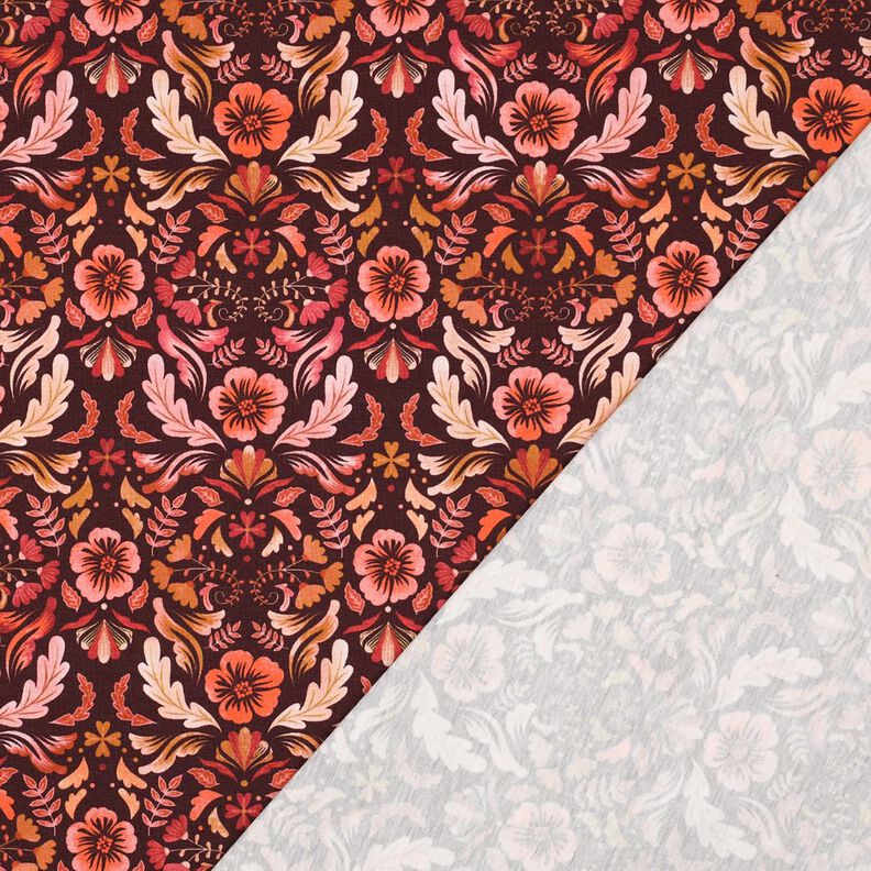 Jersey coton Fleurs Impression numérique – rouge bordeaux,  image number 4