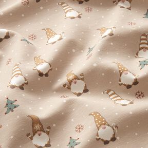 Jersey coton Lutins dans la neige – amande, 