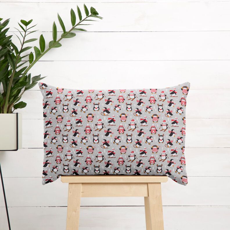 Tissu en coton Cretonne Pingouins – argent, image number 7
