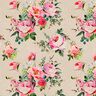 Tissu déco semi-panama Impression numérique de roses en aquarelle – nature,  thumbnail number 1