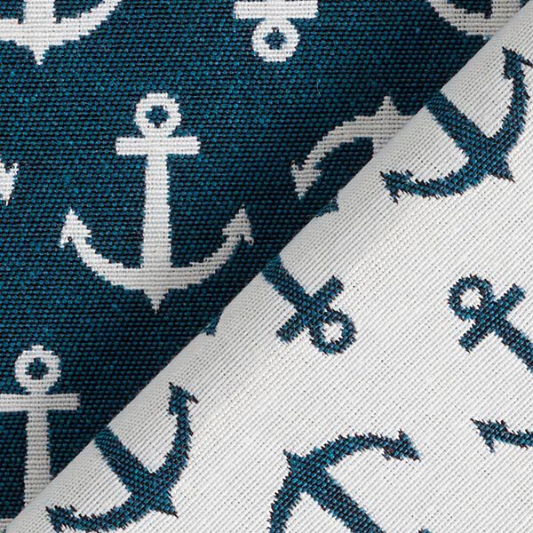 Tissu de décoration Jacquard Ancre – bleu océan/blanc,  image number 4