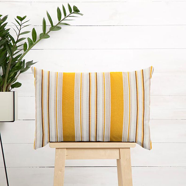 Toile pour store banne Rayures mélangées – jaune/gris clair, image number 9