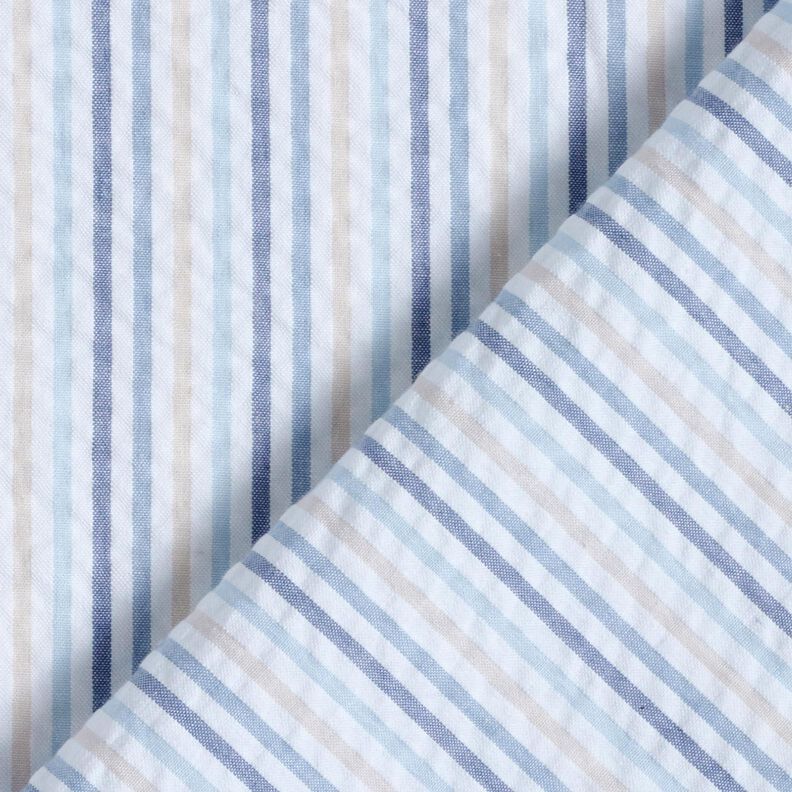 Seersucker Coton Mélange de rayures – bleu/blanc,  image number 4
