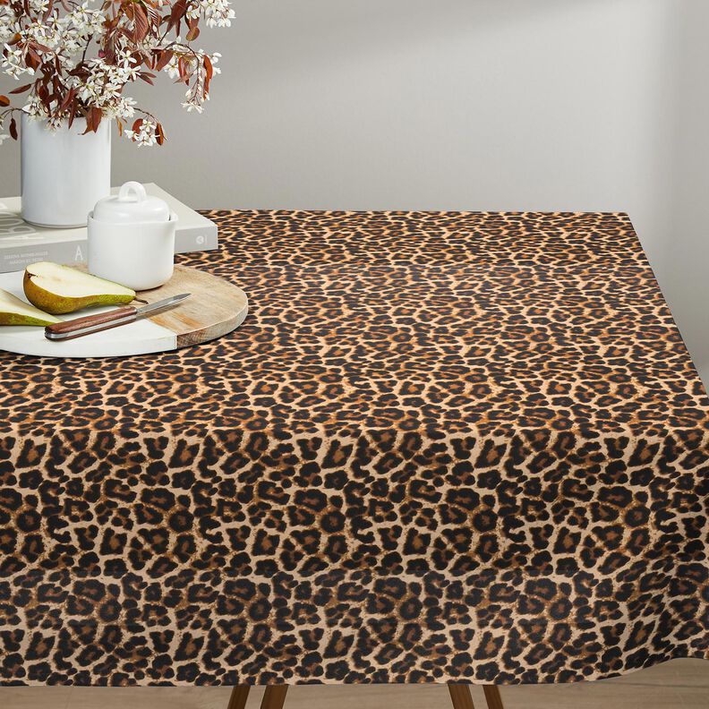 Coton enduit Délicat motif léopard – marron/noir, image number 6