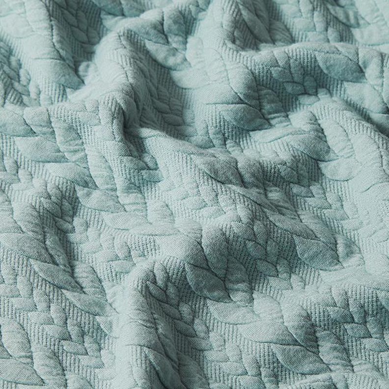 Jersey jacquard Cloqué Torsades – menthe,  image number 2