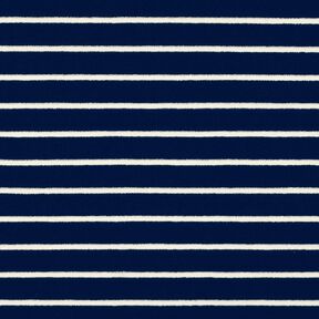 Jersey éponge rayures – bleu nuit/ivoire, 