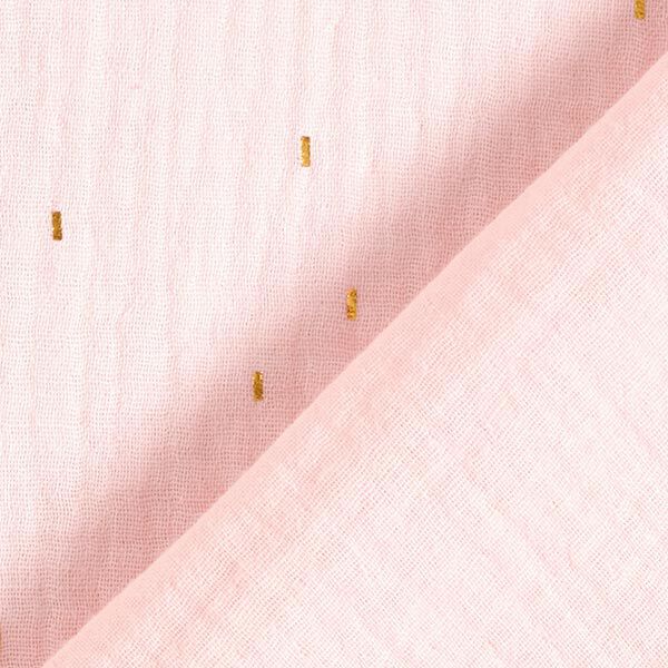 Tissu double gaze de coton Imprimé feuille Rectangle | by Poppy – rosé,  image number 4
