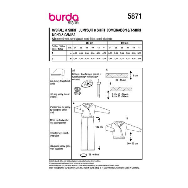 Combinaison / Shirt | Burda 5871 | 34-44, image number 9