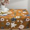 Tissu de décoration Semi-panama Grandes fleurs rétro – caramel/kaki clair,  thumbnail number 7