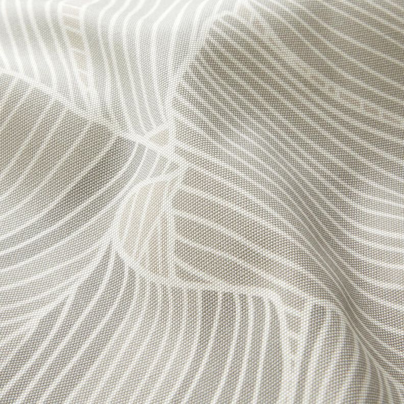Tissu d’extérieur Canvas lignes de feuilles – argent,  image number 3