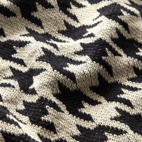 Tissu tricoté pied-de-poule – beige clair/noir, 