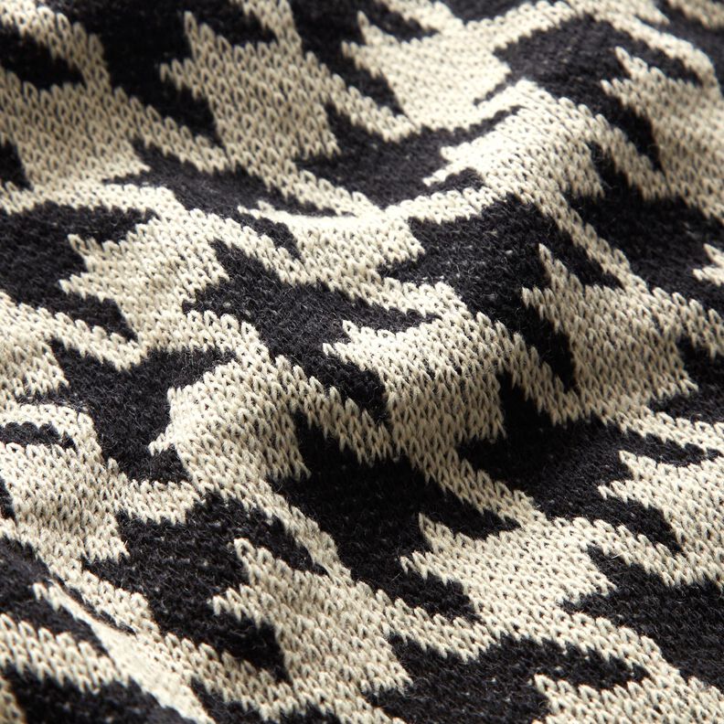 Tissu tricoté pied-de-poule – beige clair/noir,  image number 2