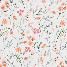 GOTS Jersey coton prairie de fleurs sauvages Impression numérique – ivoire, 