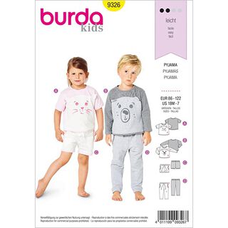 Pyjama enfant, Burda 9326 | 86 - 122, 