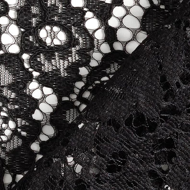 Dentelle bordée de fleurs – noir,  image number 5