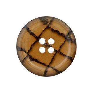 Bouton polyester 4 trous Recycling – bronze/marron foncé, 