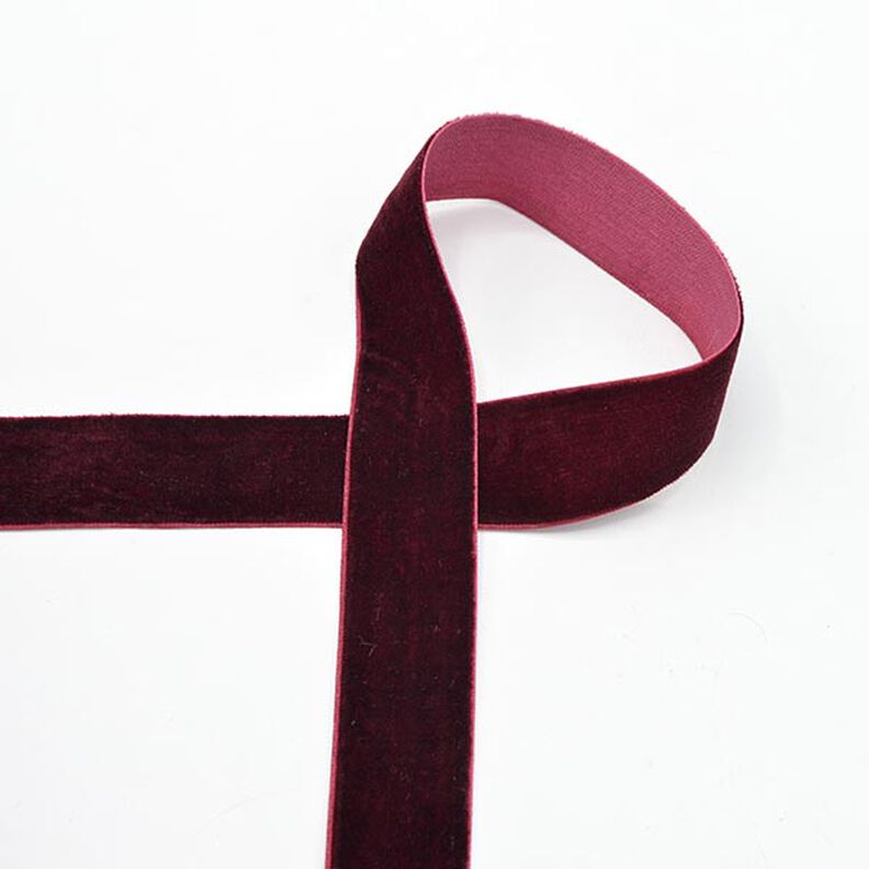 Ruban de velours [25 mm] – rouge bordeaux,  image number 1