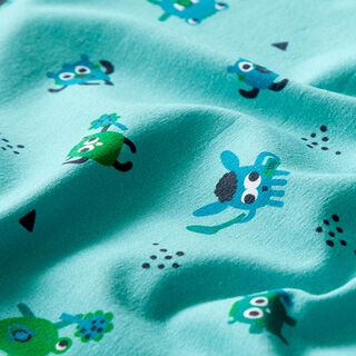 Jersey coton Bébé monstre | PETIT CITRON – turquoise clair, 
