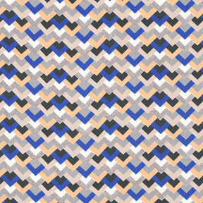 Satin léger Motif rétro – indigo/beige, 