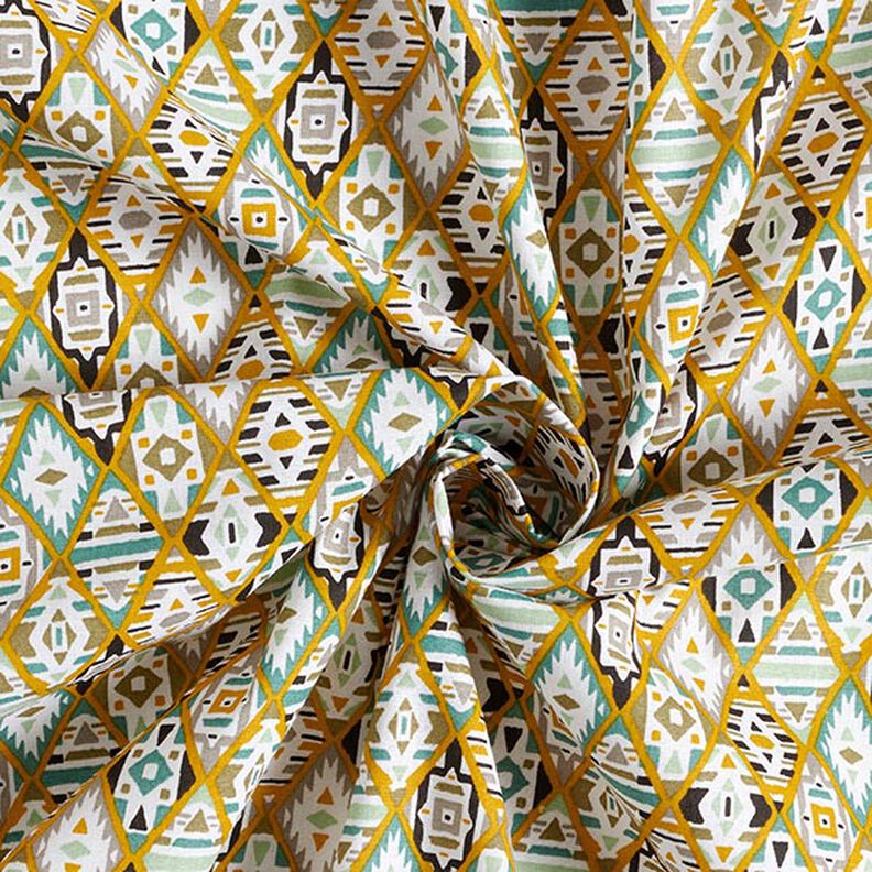 Tissu en coton Cretonne Ethnique – moutarde, image number 3