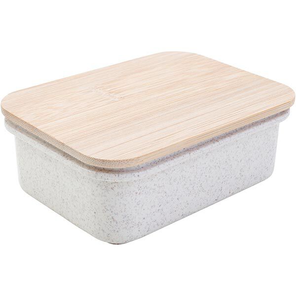 Boîte à collation en plastique bio avec couvercle en bois, image number 1