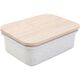 Boîte à collation en plastique bio avec couvercle en bois,  thumbnail number 1