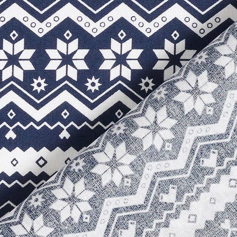 Tissu en coton Popeline Motif norvégien – bleu nuit,  image number 4