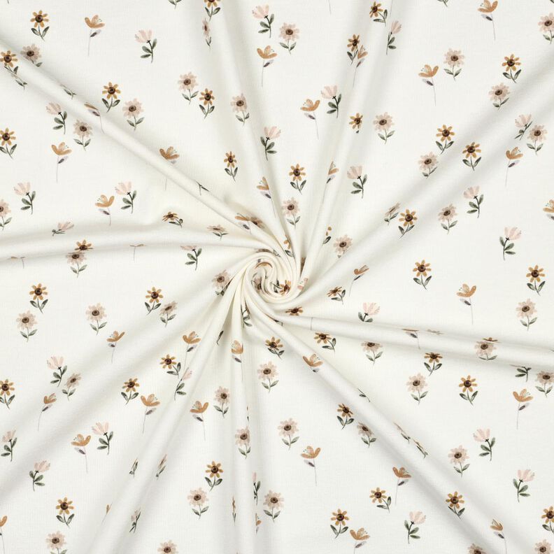Jersey coton süße Blumen Impression numérique | Poppy Fabrics – ivoire/caramel,  image number 3