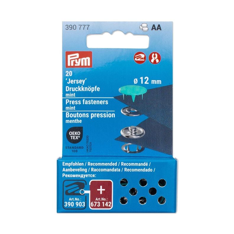Boutons pression en jersey [12 mm] | Prym – menthe,  image number 3