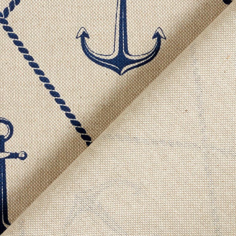 Tissu de décoration Semi-panama Ancre classique – nature/bleu marine,  image number 4