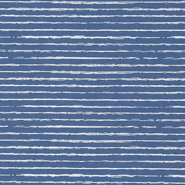 Jersey coton Bandes de gribouillage – bleu jean,  image number 1