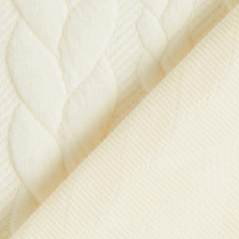 Jersey jacquard Cloqué Torsades – blanc,  image number 4