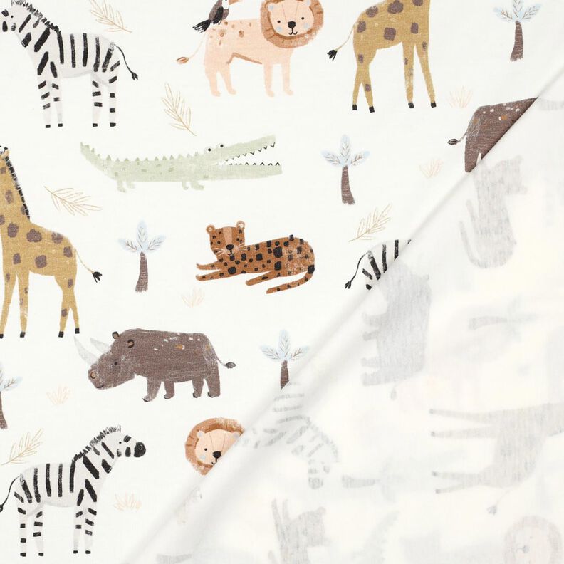 Jersey coton Animaux des steppes Impression numérique | Poppy Fabrics – ivoire/marron foncé,  image number 4