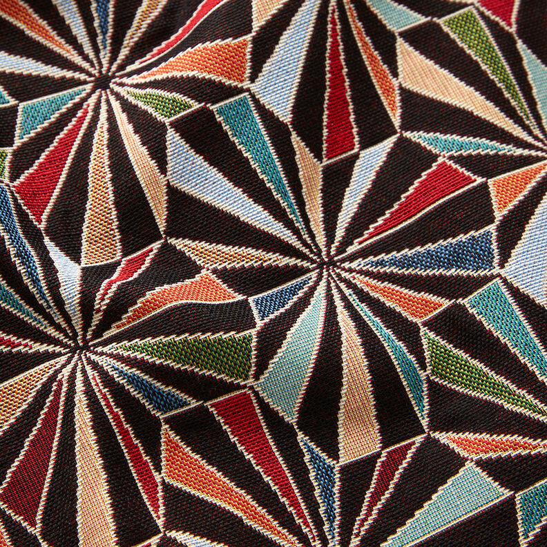 Tissu de décoration Gobelin Losanges – noir/vert, image number 2