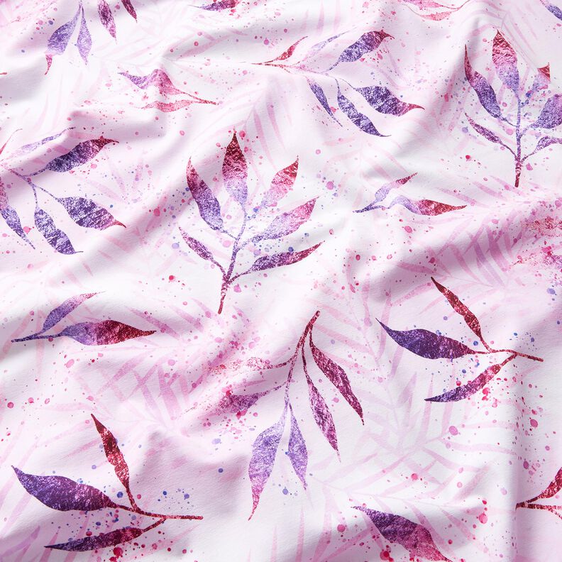 Jersey coton Magie des feuilles | Glitzerpüppi – rosé,  image number 1