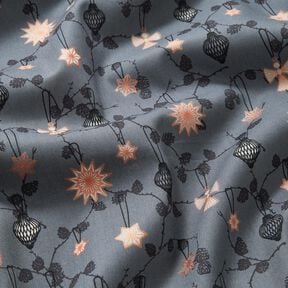 Tissu en coton Popeline Décorations d'arbre scandinaves – gris schiste, 