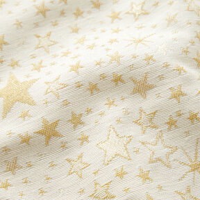 Tissu de décoration Jacquard Lurex Mer d'étoiles – beige clair/or, 