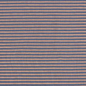 Jersey de coton Fines rayures – cuivre/bleu jean, 