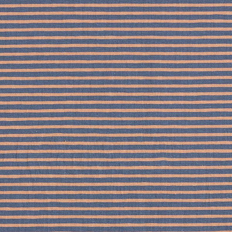 Jersey de coton Fines rayures – cuivre/bleu jean,  image number 1