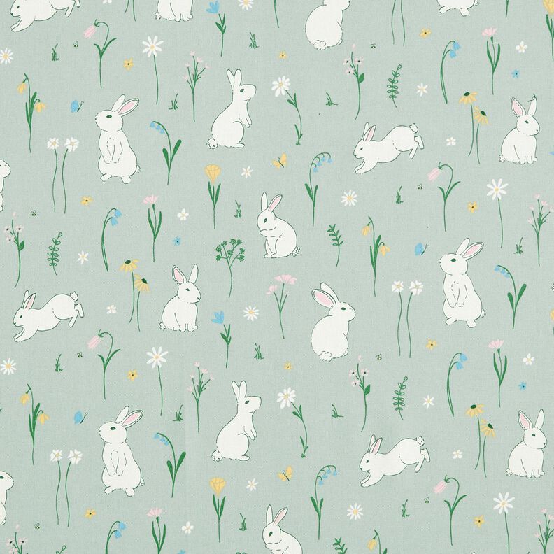 Tissu de décoration Semi-panama Petits lapins – menthe clair,  image number 1