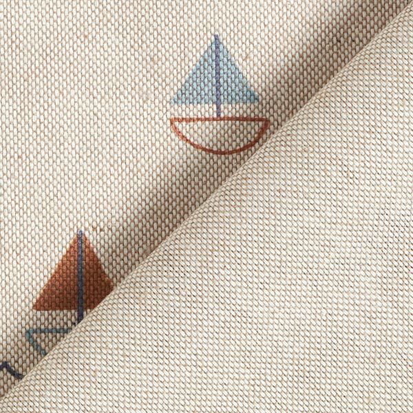 Tissu de décoration Semi-panama Voyage en bateau – nature/bleu,  image number 4